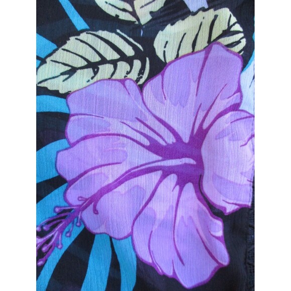 Miken Swim Kimono Cover Up Women's Med Black Floral Lace-Inset Tie-Front Sheer - Picture 11 of 16